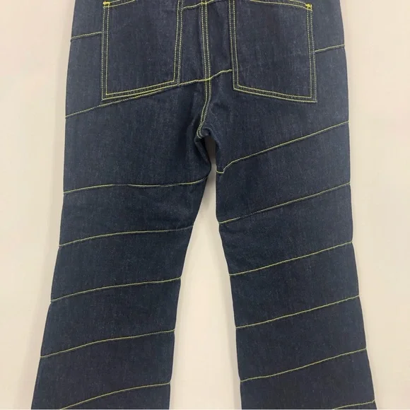 NWT Tory Burch Asymmetric Stitch Flare Cropped Jeans 28 - Picture 7 of 15